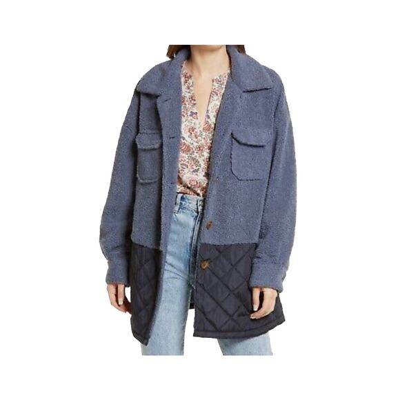 Treasure & Bond NWT Mixed Media Shacket Size Medium - Picture 1 of 14